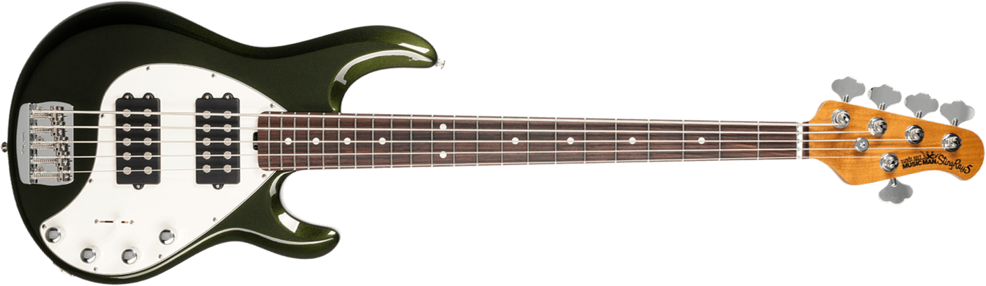 Music Man Stingray Special Hh 5c Active Rw +housse - Fallout Green - Solid body elektrische bas - Main picture