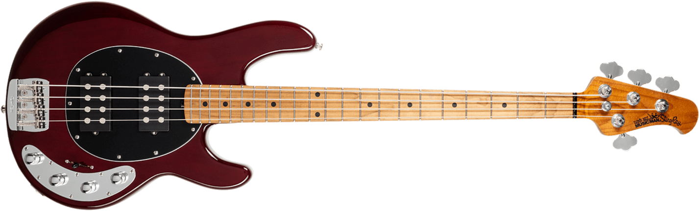 Music Man Stingray Special Hh Active Mn +housse - Translucent Oxblood - Solid body elektrische bas - Main picture