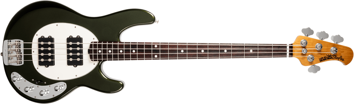 Music Man Stingray Special Hh Active Rw +housse - Fallout Green - Solid body elektrische bas - Main picture