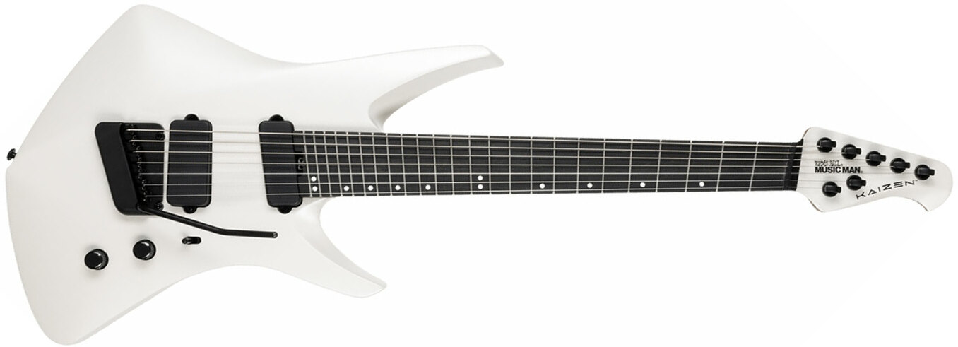 Music Man Tosin Abasi Kaizen 7c Signature Multiscale 2h Trem Eb - Chalk White - Kenmerkende elektrische gitaar - Main picture