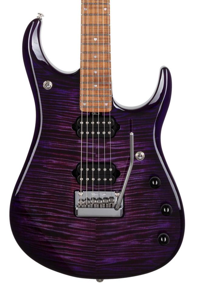 Metalen elektrische gitaar Music man John Petrucci JP15 +Gig Bag - Purple Nebula Flame Top