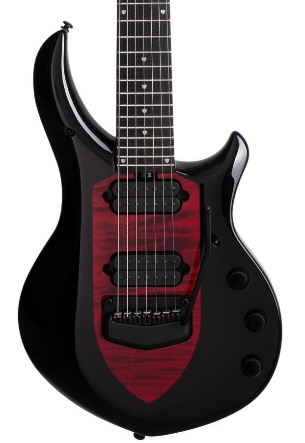 Kenmerkende elektrische gitaar Music man John Petrucci Majesty 7 +Gig Bag - Sanguine Red