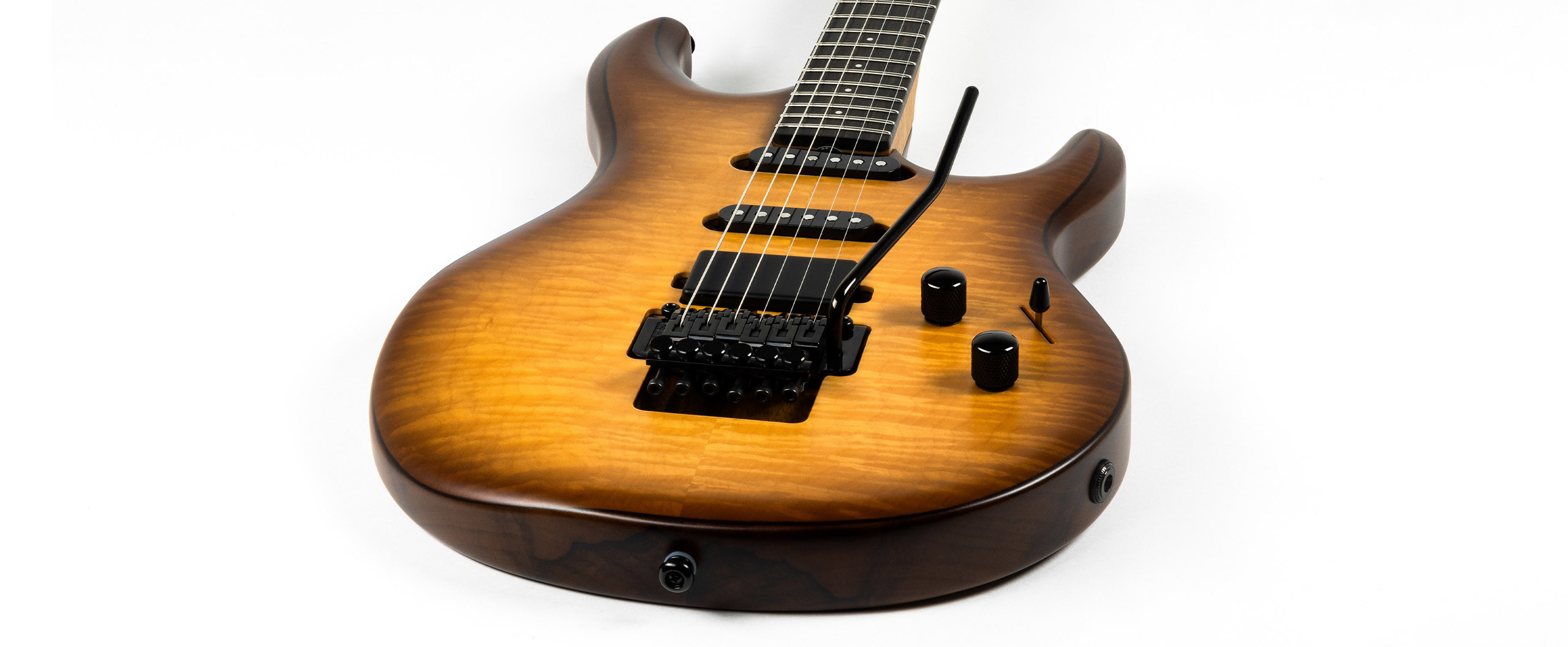 Music Man Steve Lukather Luke 4 30th Anniversary Signature Hss Trem Eb +housse - Steamroller Walnut Burst Satin - Kenmerkende elektrische gitaar - Var