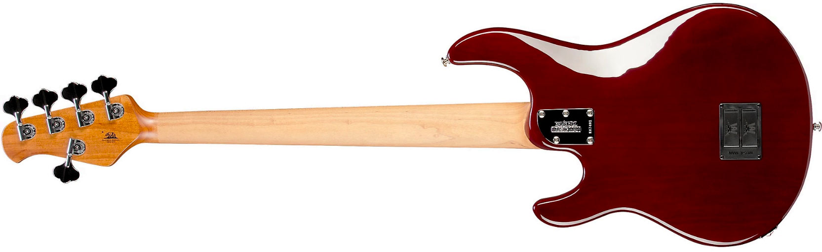 Music Man Stingray Special H 5c Active Mn +housse - Translucent Oxblood - Solid body elektrische bas - Variation 1