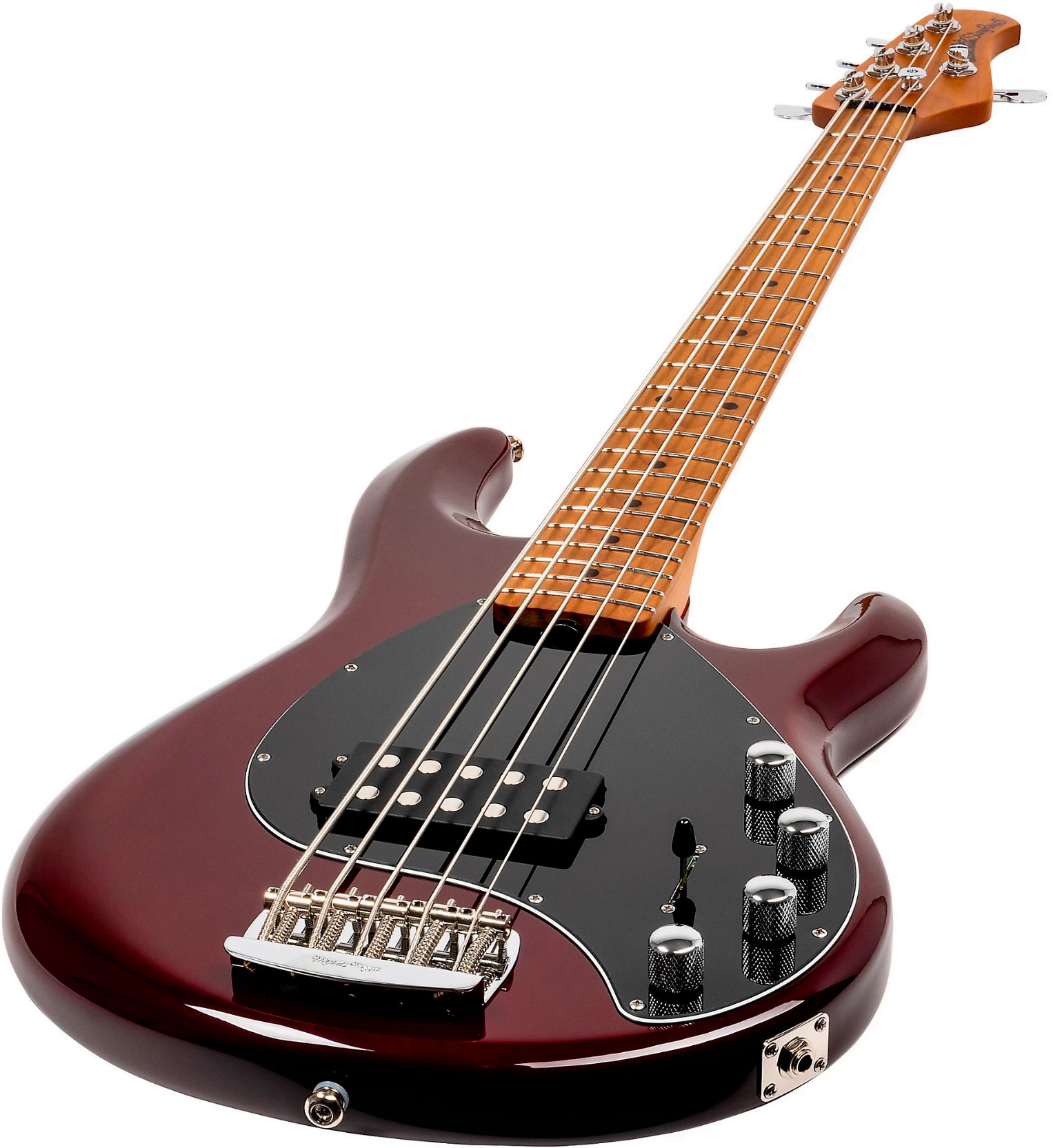 Music Man Stingray Special H 5c Active Mn +housse - Translucent Oxblood - Solid body elektrische bas - Variation 2