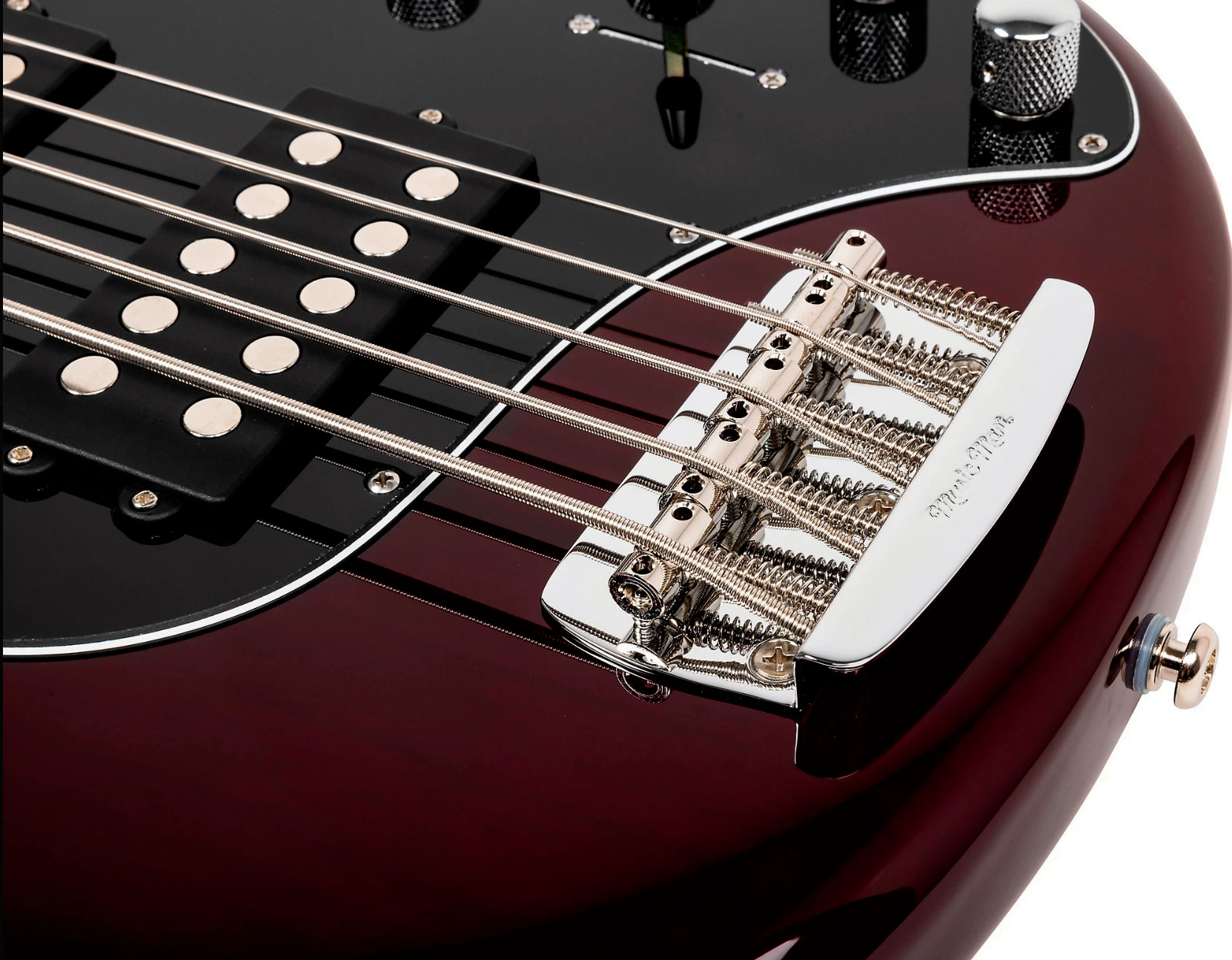 Music Man Stingray Special Hh 5c Active Mn +housse - Translucent Oxblood - Solid body elektrische bas - Variation 4