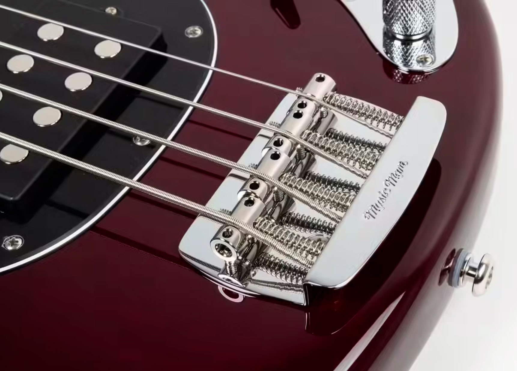 Music Man Stingray Special Hh Active Mn +housse - Translucent Oxblood - Solid body elektrische bas - Variation 3