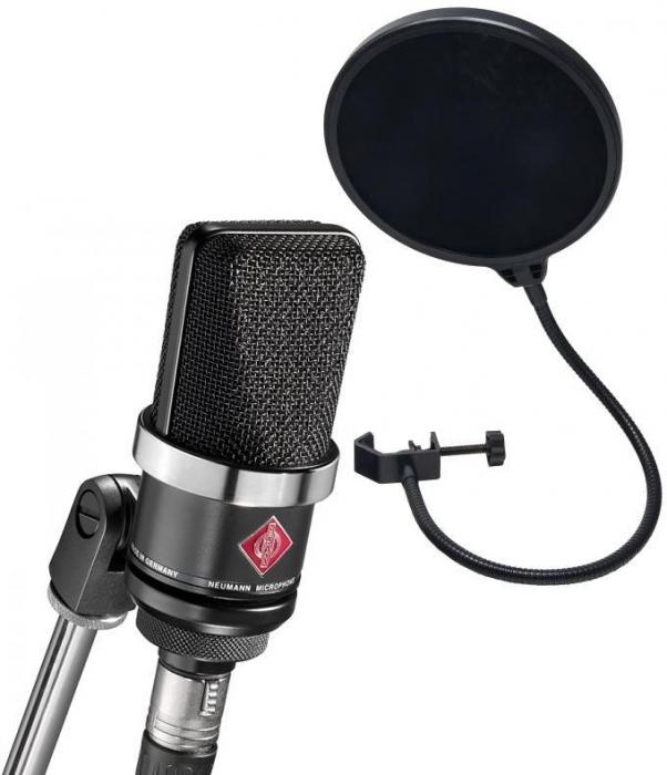 Microfoon set met statief Neumann TLM 102 BK  + Filtre Anti pop Offert