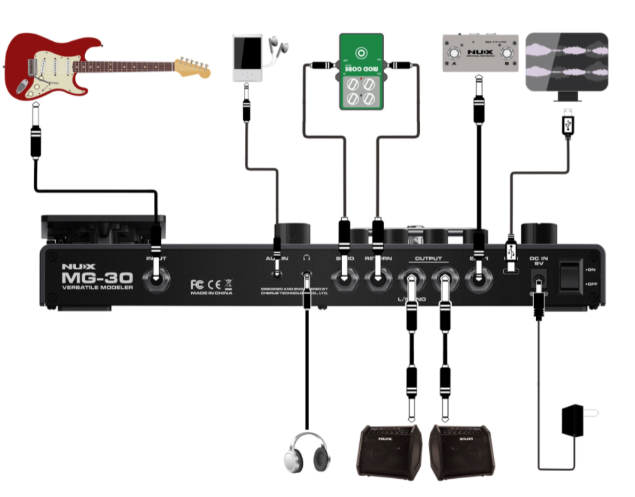 Nux Mg-30 Guitar & Bass Versatile Modeler - Simulatie van gitaarversterkermodellering - Variation 8