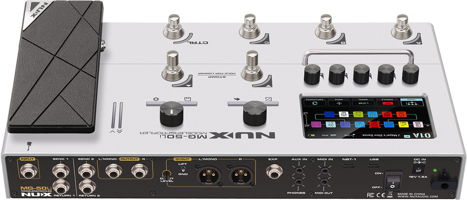 Nux Mg50 Li White Guitar & Bass - Multieffecten Pedaal voor Electrische Gitaar - Variation 4