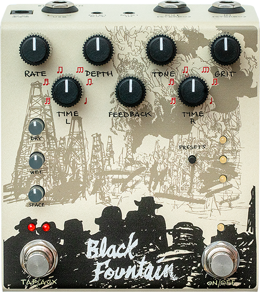 Old Blood Noise Black Fountain Stereo Cream - Reverb/delay/echo effect pedaal - Main picture