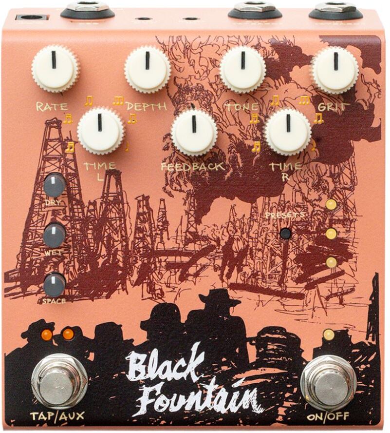 Old Blood Noise Black Fountain Stereo Terracotta - Reverb/delay/echo effect pedaal - Main picture