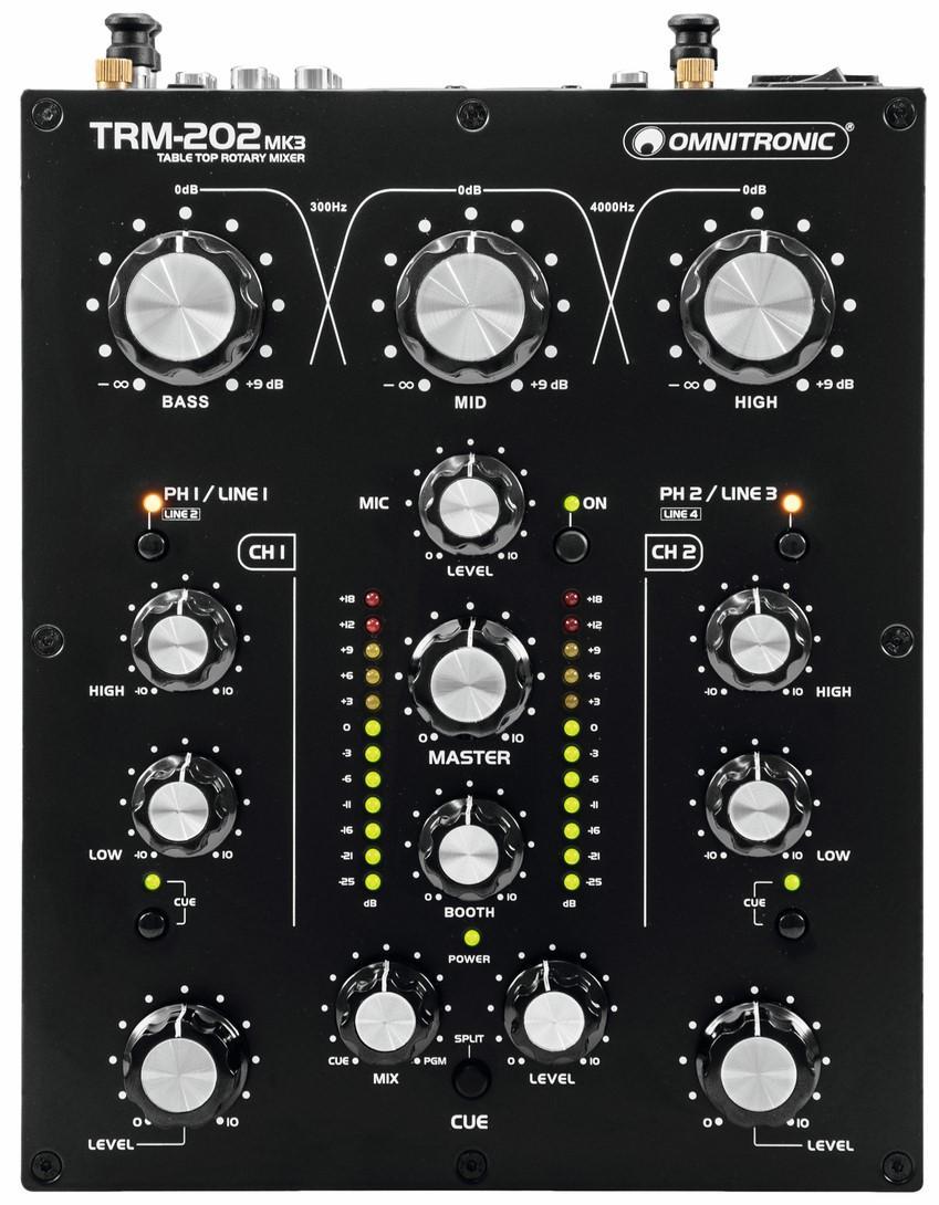 Dj-mixer Omnitronic Trm-202Mk3 2-Channel Rotary Mixer