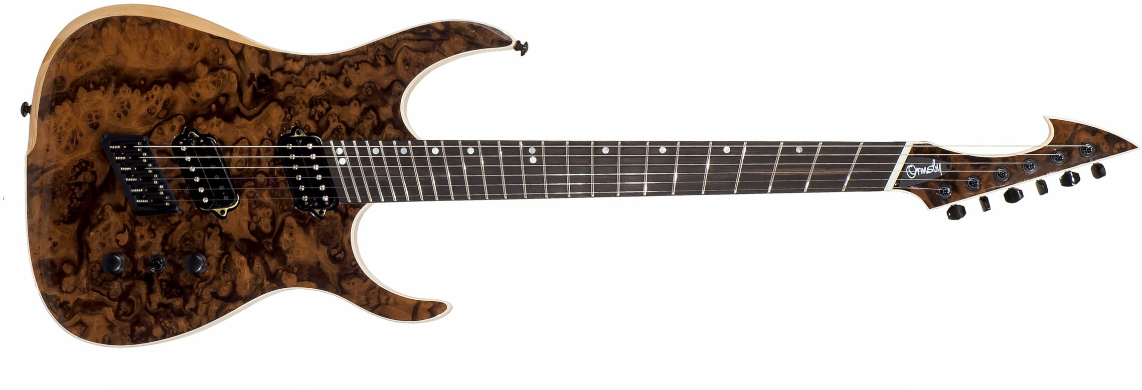 Ormsby Hype Gtr 6 Swamp Ash Walnut Burl Hh Ht Eb - Natural - Multi-scale gitaar - Main picture