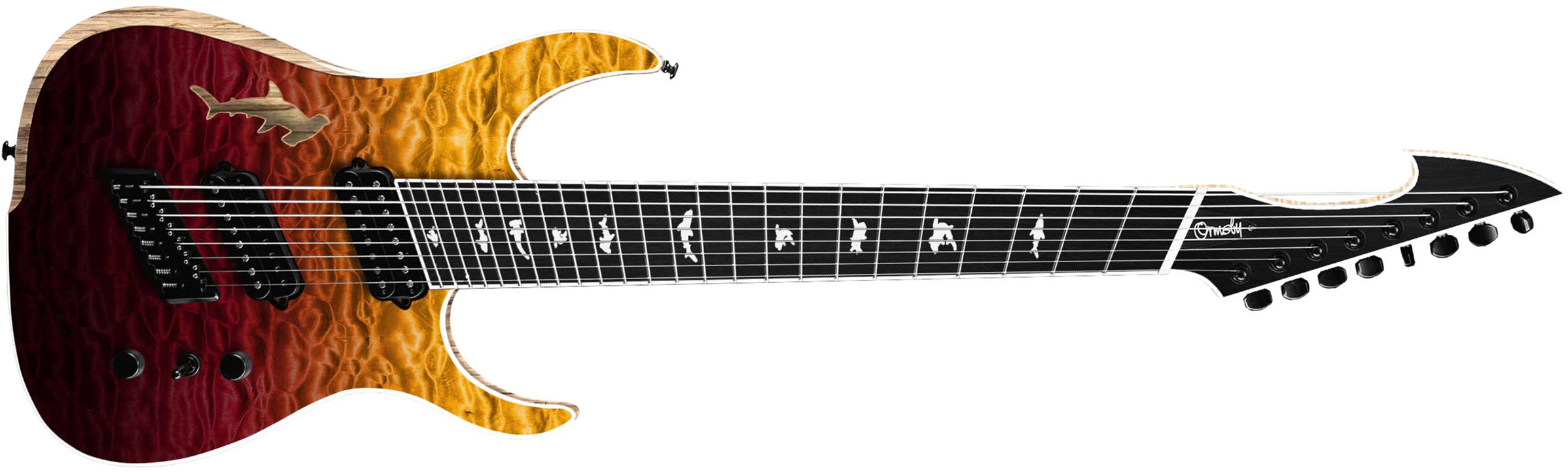 Ormsby Hype Gtr Shark 8c Multiscale 2h Ht Eb - Sunset - Multi-scale gitaar - Main picture