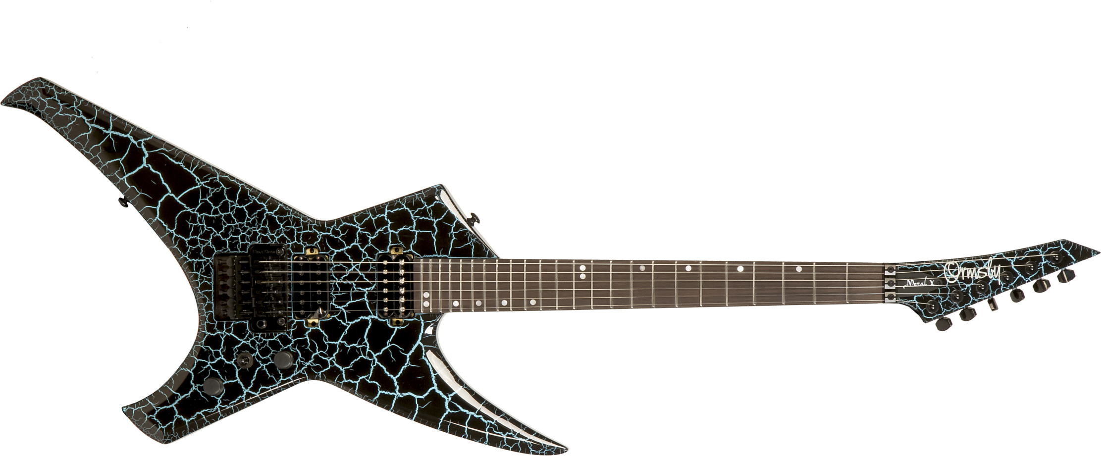 Ormsby Metal X 6 Hh Fr Eb - Azure Crackle - Metalen elektrische gitaar - Main picture