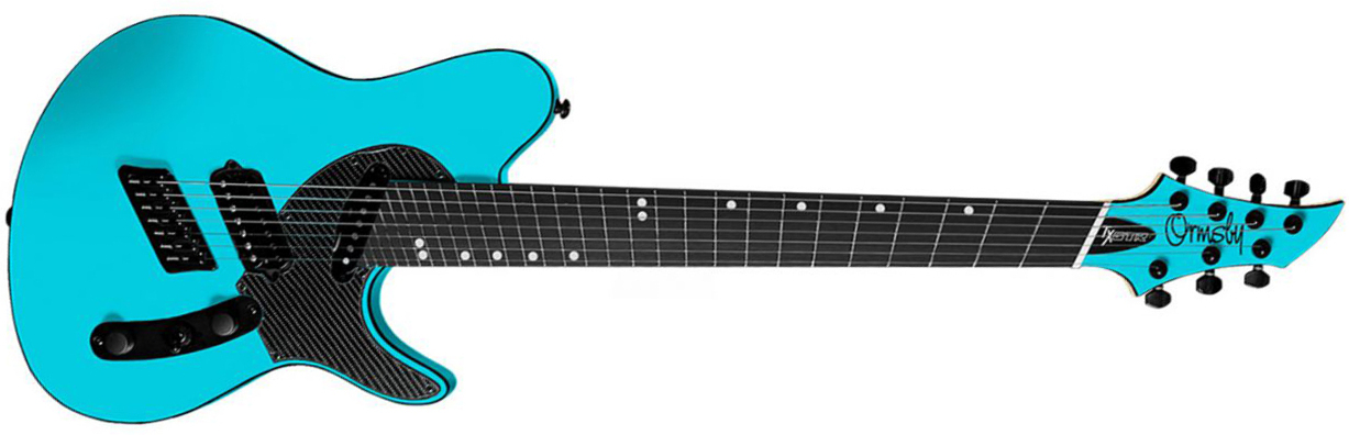 Ormsby Tx Gtr Carbon 7c Multiscale Hs Ht Eb - Azure Blue - Multi-scale gitaar - Main picture