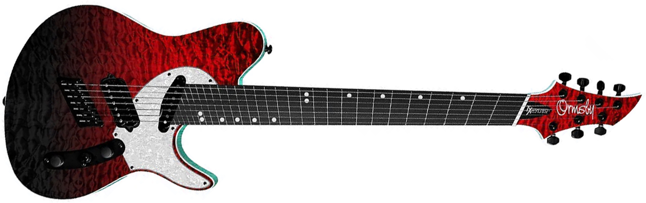 Ormsby Tx Gtr Exotic 7c Multiscale Hs Ht Eb - Bloodbath - Multi-scale gitaar - Main picture