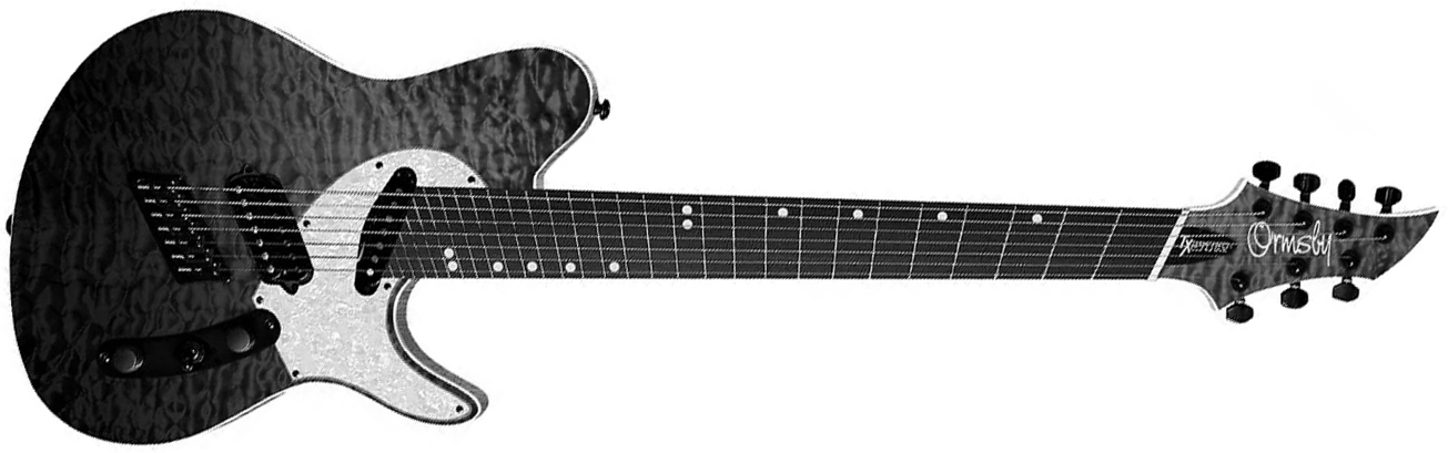 Ormsby Tx Gtr Exotic 7c Multiscale Hs Ht Eb - Dahlia Black - Multi-scale gitaar - Main picture
