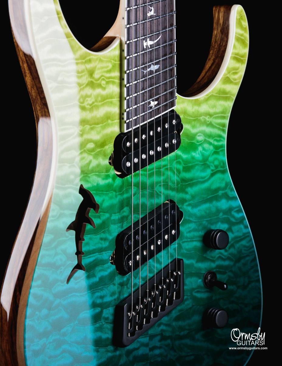 Ormsby Hype Gtr Shark 7c Multiscale 2h Ht Eb - Carribean Blue/green - Multi-scale gitaar - Variation 3