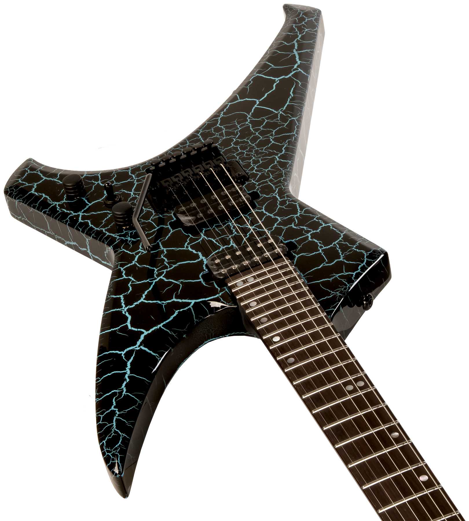 Ormsby Metal X 6 Hh Fr Eb - Azure Crackle - Metalen elektrische gitaar - Variation 2