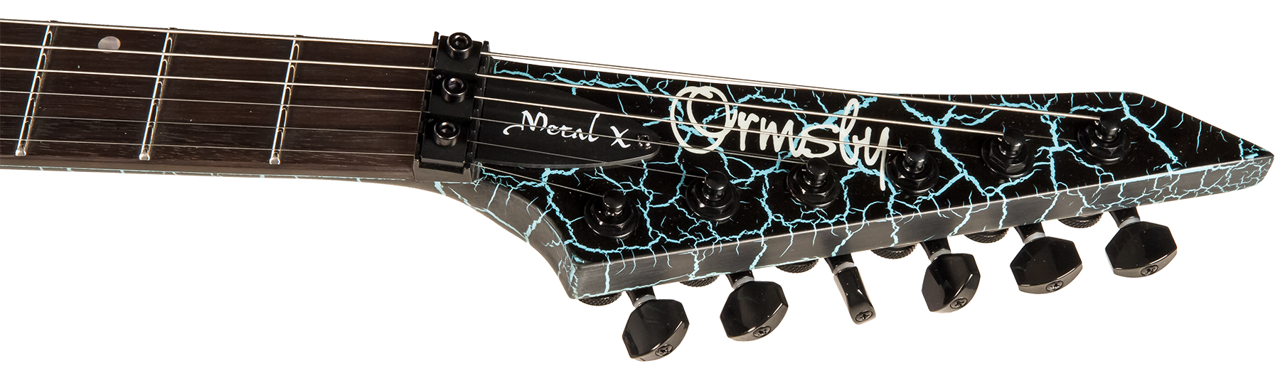Ormsby Metal X 6 Hh Fr Eb - Azure Crackle - Metalen elektrische gitaar - Variation 4