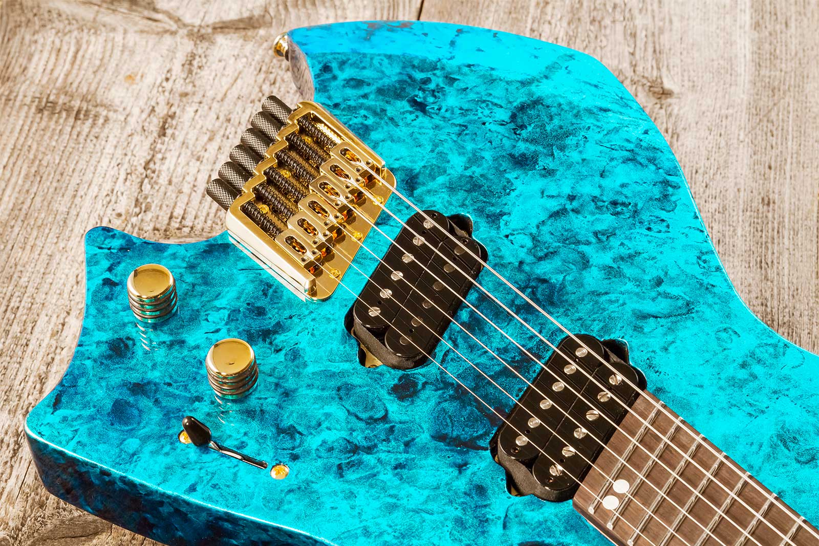 Ormsby Roberto Barros Goliath Headless Gtr Signature 6c Multiscale 2h Ht Eb - Cyborg Green - Multi-scale gitaar - Variation 3