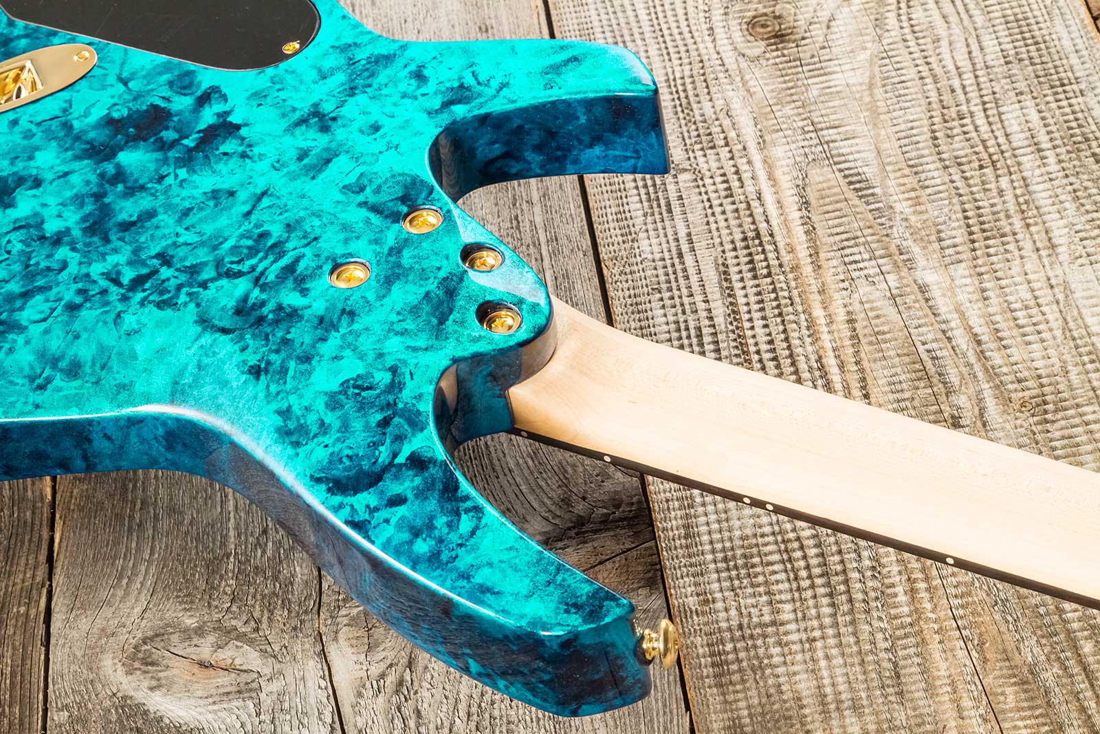 Ormsby Roberto Barros Goliath Headless Gtr Signature 6c Multiscale 2h Ht Eb - Cyborg Green - Multi-scale gitaar - Variation 6