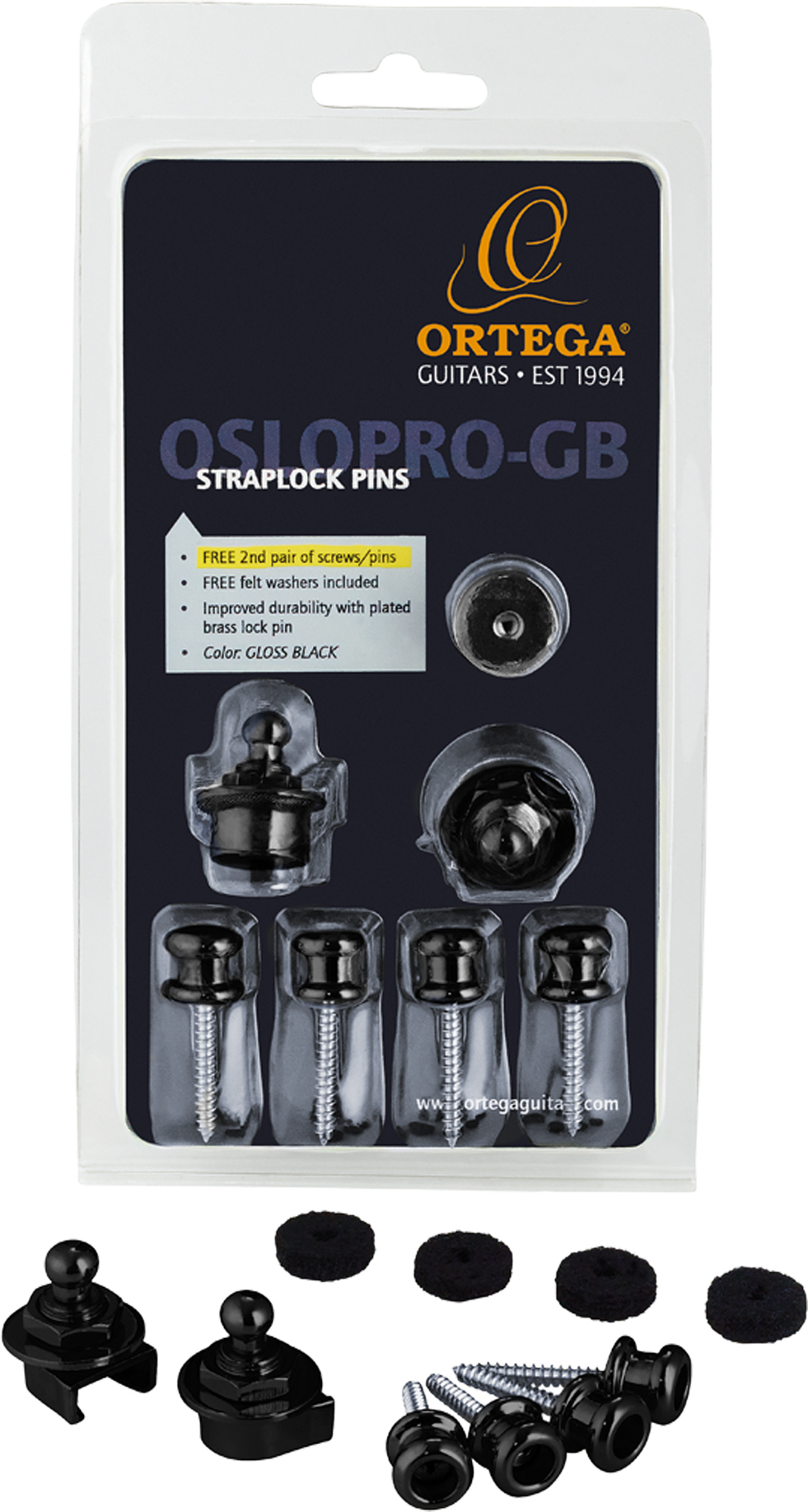 Ortega Set Straplock Pro Noir - Straplock knop - Main picture