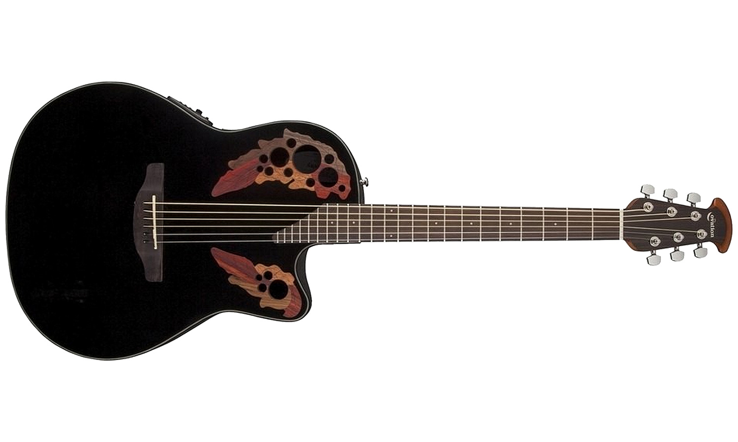 Ovation Ce44-5 Celebrity Elite Mid Cutaway Noir - Black - Elektro-akoestische gitaar - Variation 1