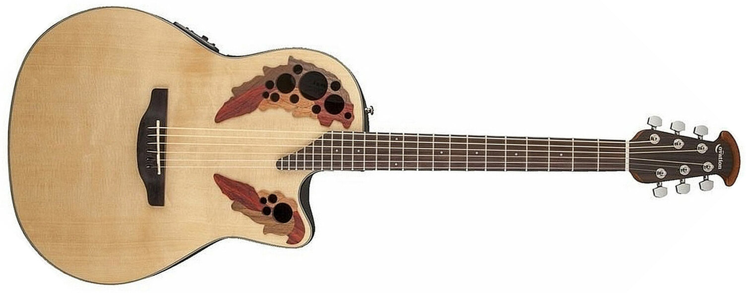 Ovation Ce44-4 Celebrity Elite Mid Depth Cw Epicea Lyrachord Rw - Natural - Elektro-akoestische gitaar - Main picture