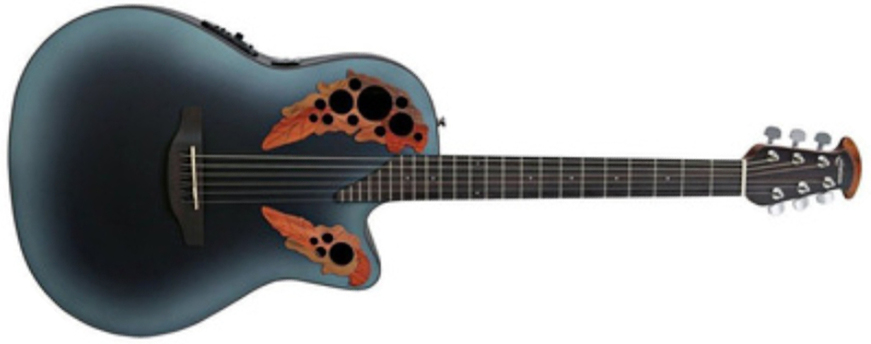 Ovation Ce44-rbb Celebrity Elite Mid Depth Cw Epicea Lyrachord Ova - Royal Blue Burst - Elektro-akoestische gitaar - Main picture