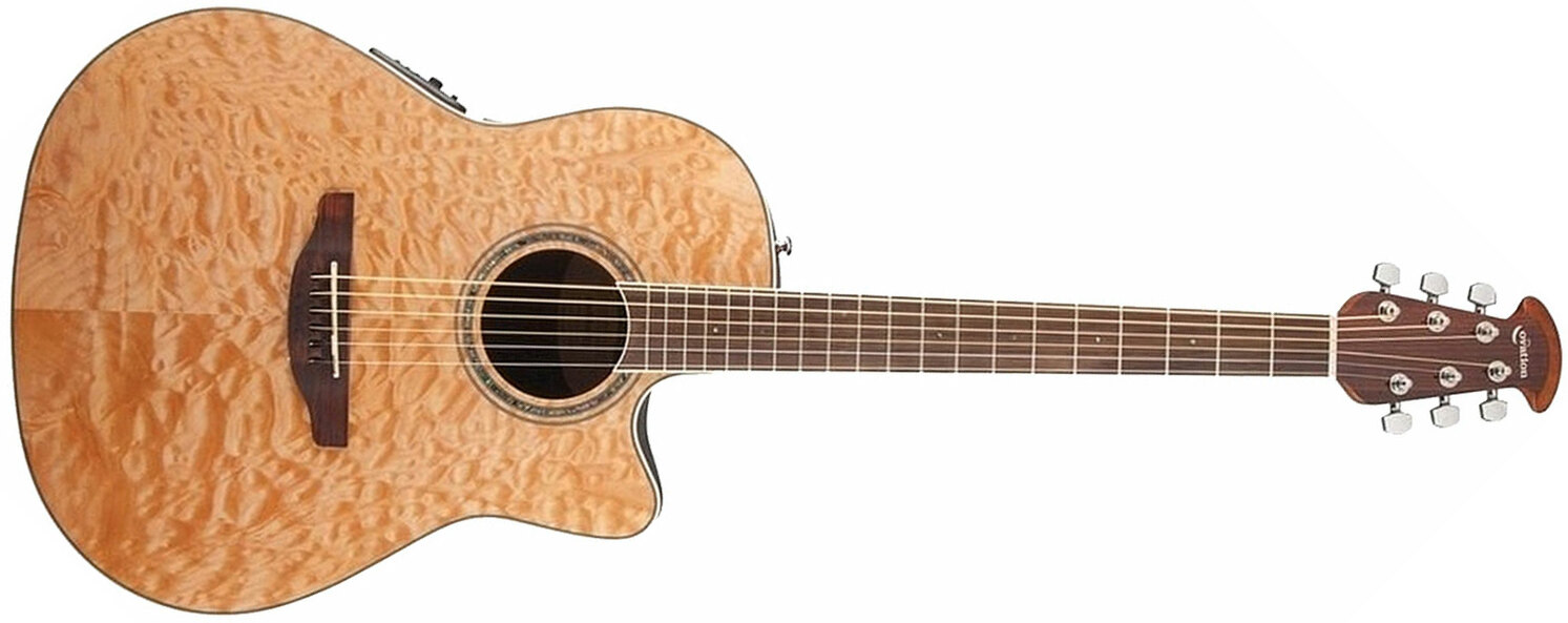 Ovation Cs24p-4q Celebrity Standard Plus Mid Depth Cw Erable Lyrachord Rw - Natural - Elektro-akoestische gitaar - Main picture