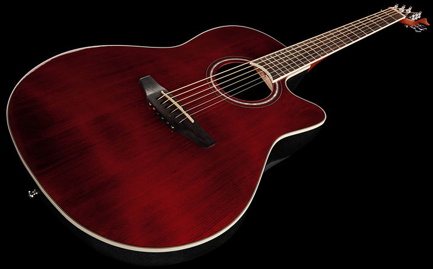 Ovation Cs24-rr Celebrity Standard Mid Depth Cw Epicea Lyrachord Rw - Ruby Red - Elektro-akoestische gitaar - Variation 2