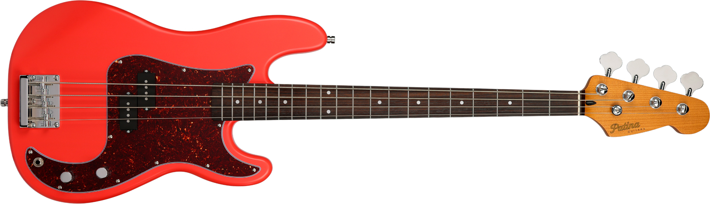 Patina Guitars Ppb3 Frd 1s Ht Rw - Fiesta Red - Solid body elektrische bas - Main picture