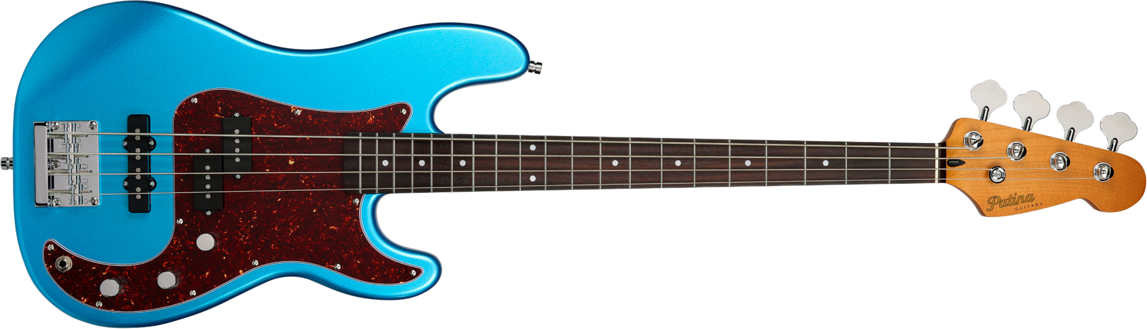 Patina Guitars Ppb3 Lpb 1s Ht Rw - Lake Placid Blue - Solid body elektrische bas - Main picture