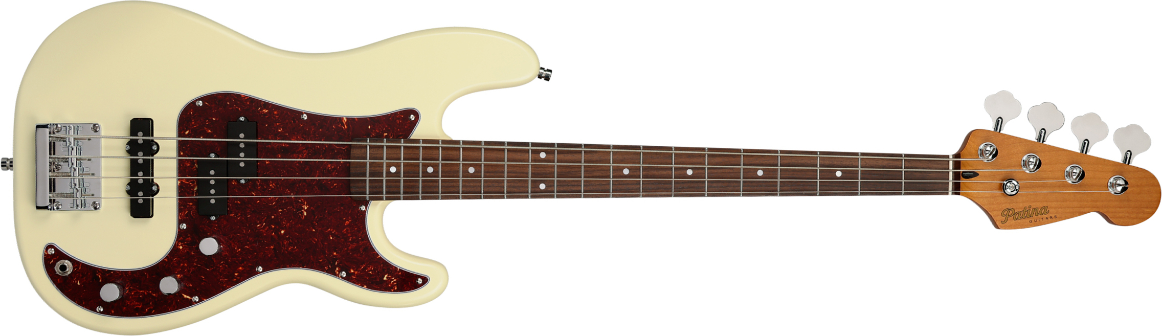 Patina Guitars Ppb3 Ow 1s Ht Rw - Olympic White - Solid body elektrische bas - Main picture