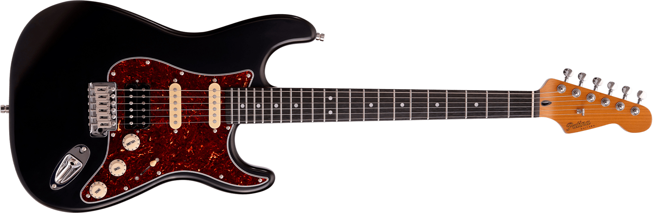 Patina Guitars Ps4 Bk Hss Trem Rw - Black - Elektrische gitaar in Strat vorm - Main picture