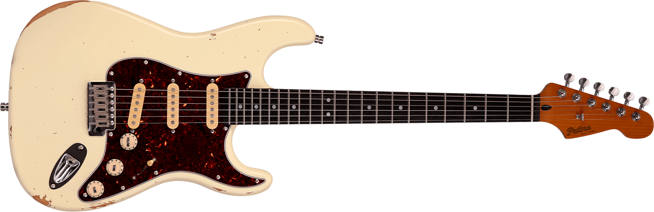 Patina Guitars Ps6 Ow R 3s Trem Rw - Olympic White - Elektrische gitaar in Strat vorm - Main picture