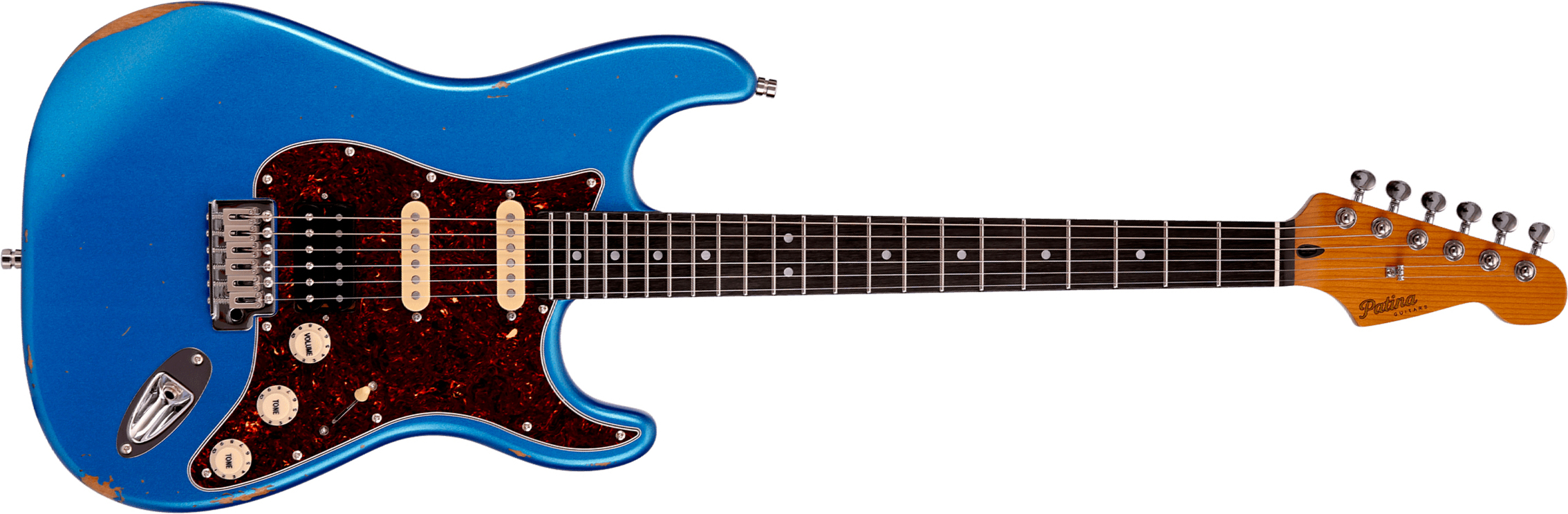 Patina Guitars Ps7 Lpb R Hss Trem Rw - Lake Placid Blue - Elektrische gitaar in Strat vorm - Main picture