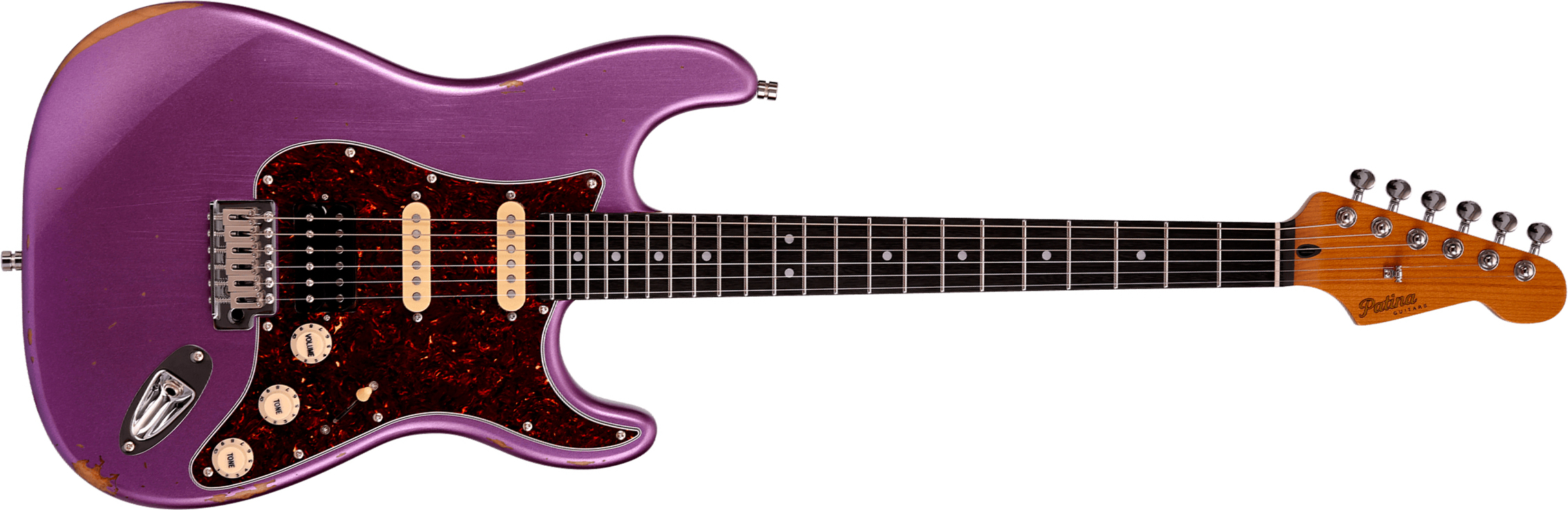 Patina Guitars Ps7 Pp R Hss Trem Rw - Purple Relic - Elektrische gitaar in Strat vorm - Main picture