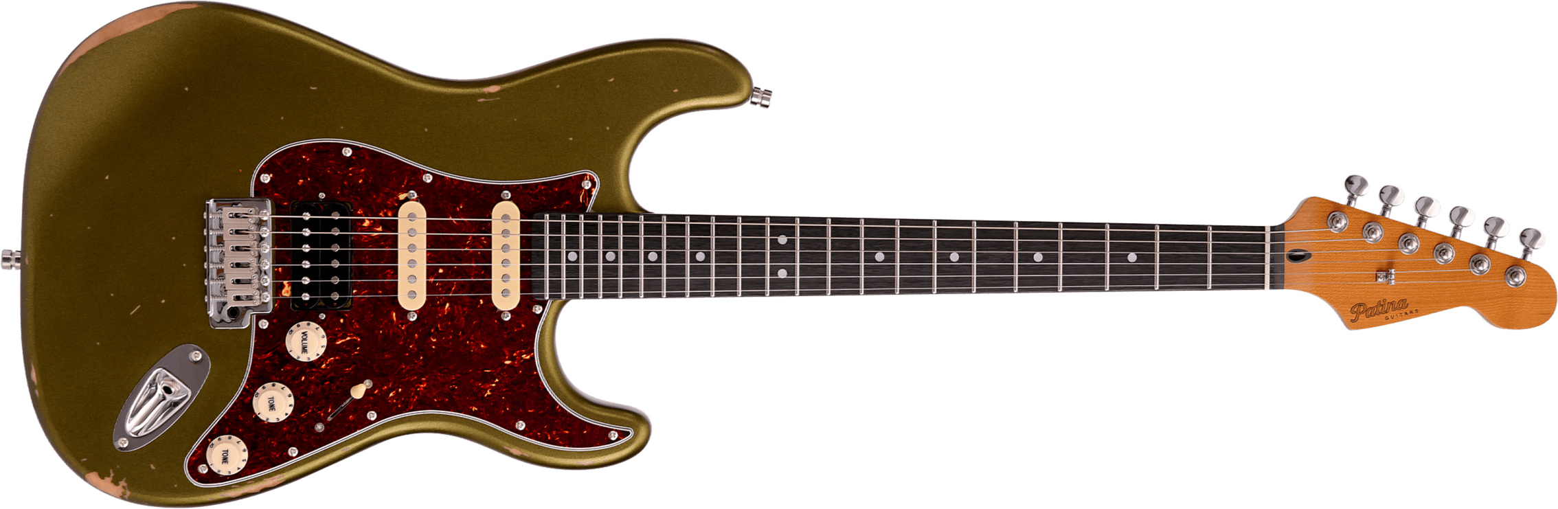 Patina Guitars Ps7 Sgr R Hss Trem Rw - Sherwood Green Relic - Elektrische gitaar in Strat vorm - Main picture