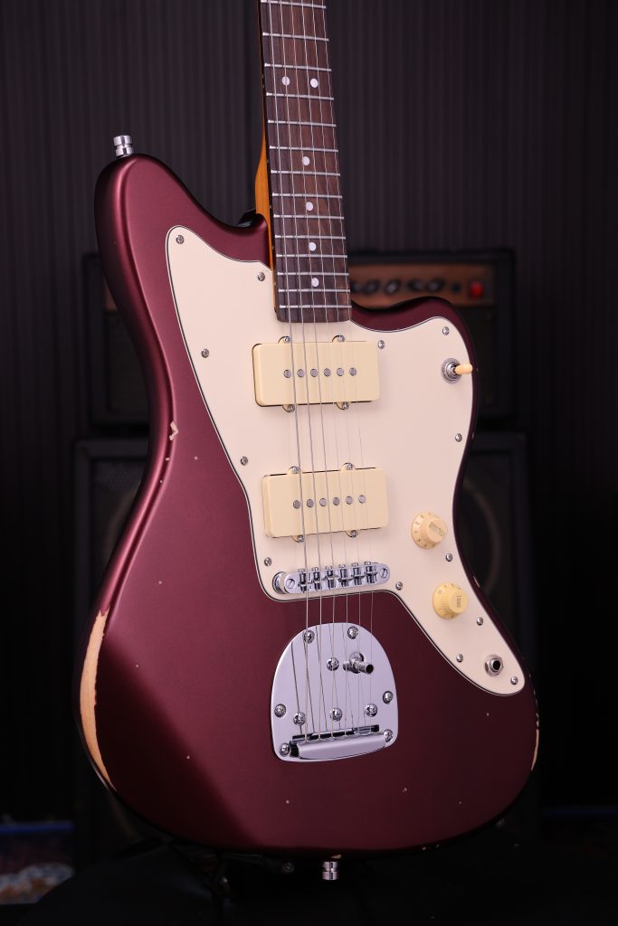 Patina Guitars Pj6 Ox R 2s Trem Rw - Oxblood Red Relic - Retro-rock elektrische gitaar - Variation 2