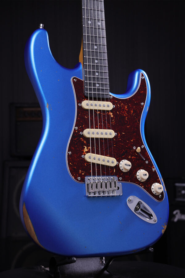 Patina Guitars Ps6 Lpb R 3s Trem Rw - Lake Placid Blue Relic - Elektrische gitaar in Strat vorm - Variation 2