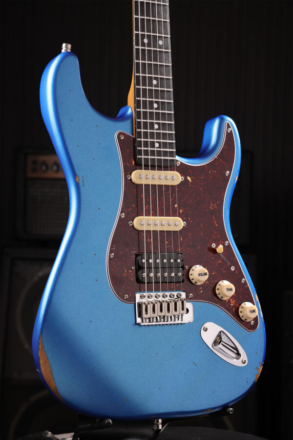 Patina Guitars Ps7 Lpb R Hss Trem Rw - Lake Placid Blue - Elektrische gitaar in Strat vorm - Variation 2