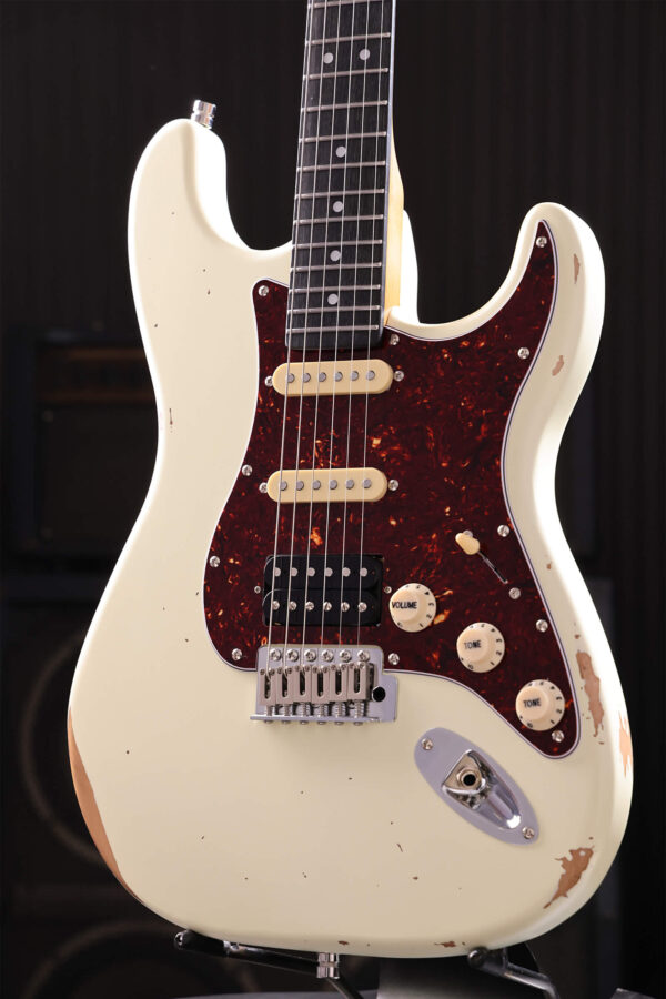 Patina Guitars Ps7 Ow R Hss Trem Rw - Olympic White - Elektrische gitaar in Strat vorm - Variation 2