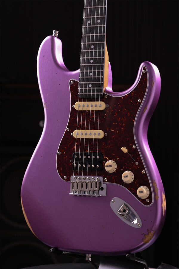 Patina Guitars Ps7 Pp R Hss Trem Rw - Purple Relic - Elektrische gitaar in Strat vorm - Variation 2