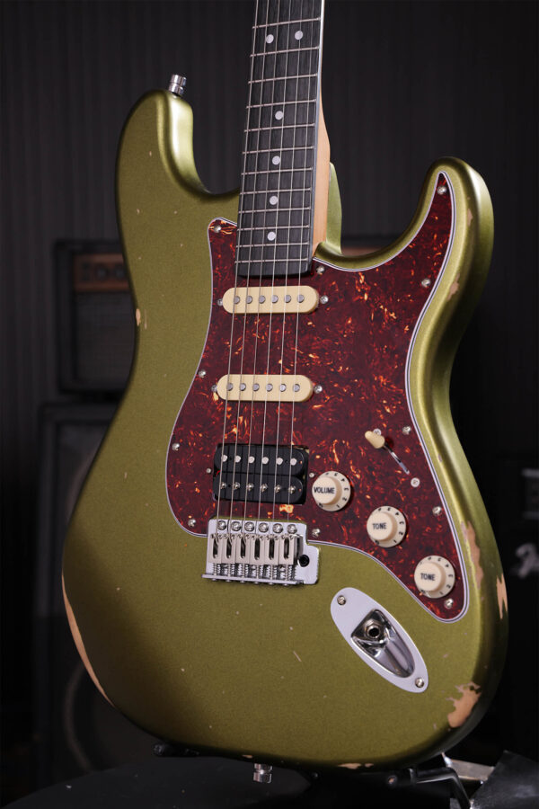 Patina Guitars Ps7 Sgr R Hss Trem Rw - Sherwood Green Relic - Elektrische gitaar in Strat vorm - Variation 2