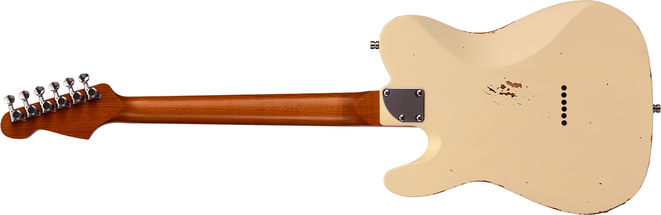 Patina Guitars Pt6 Ow R 2s Ht Rw - Olympic White Relic - Televorm elektrische gitaar - Variation 1