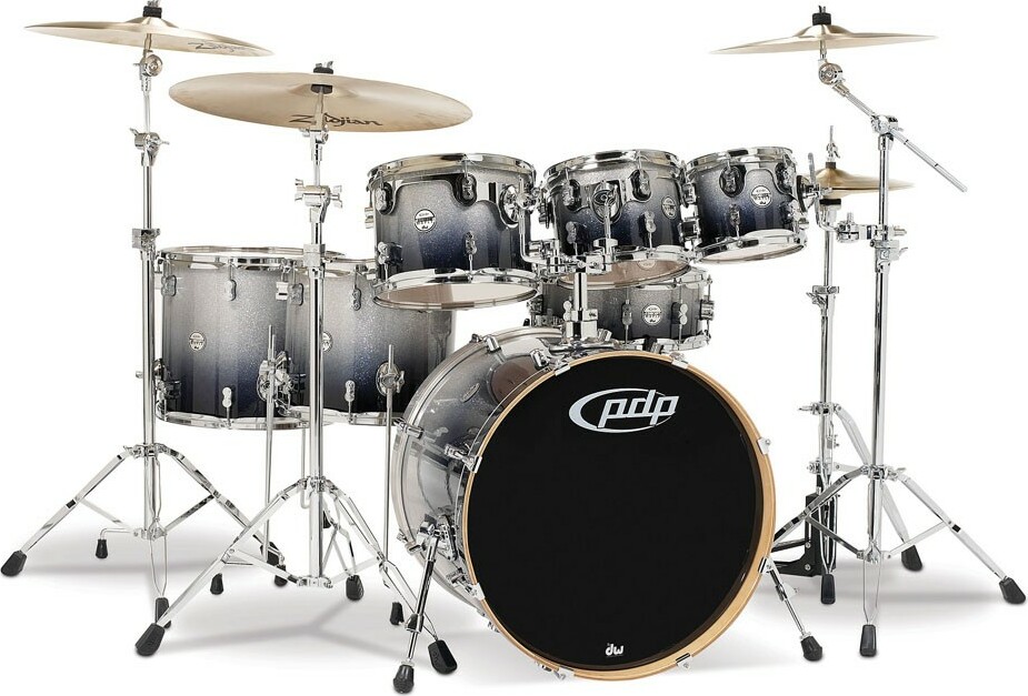 Pdp Pd806069 Concept Maple 6 Futs - 6 FÛts Et + - Silver To Black Sparkle Fade - Stage drumstel - Main picture